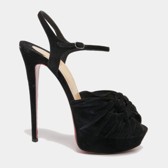 CHRISTIAN LOUBOUTIN Ionescadiva 150 Platform Suede Knot Heels Pumps \\ 36 - Picture 1 of 13